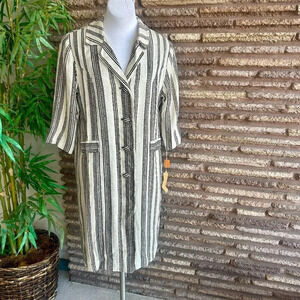 Roberta Lee Original Vintage Striped Coat Dress NWT Size 18